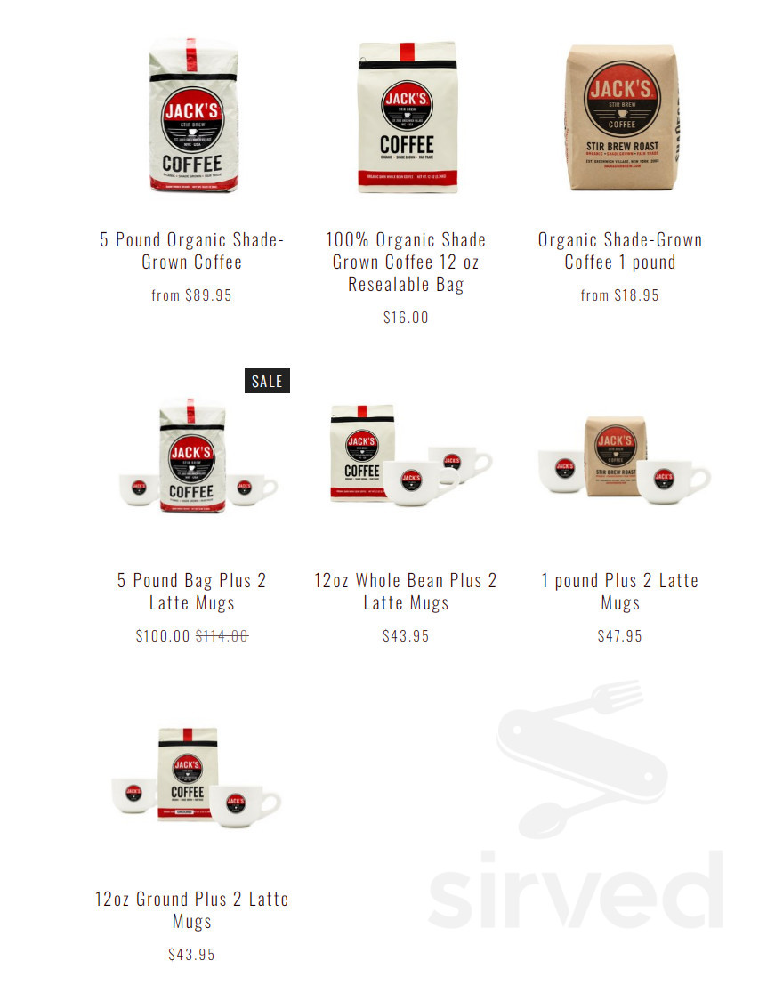 Jack's Stir Brew Coffee menus in Sag Harbor, New York, United States