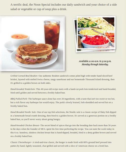 MCL Restaurant & Bakery Meadows menu in Terre Haute, Indiana, USA
