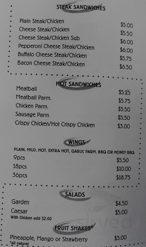 The Panzarotti Spot menus in Camden, New Jersey, United States