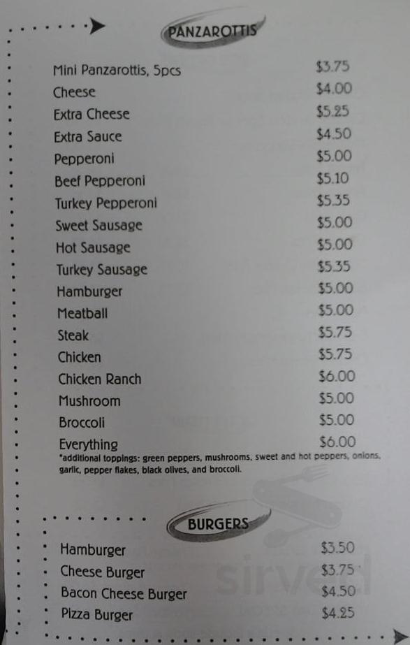 The Panzarotti Spot menus in Camden, New Jersey, United States