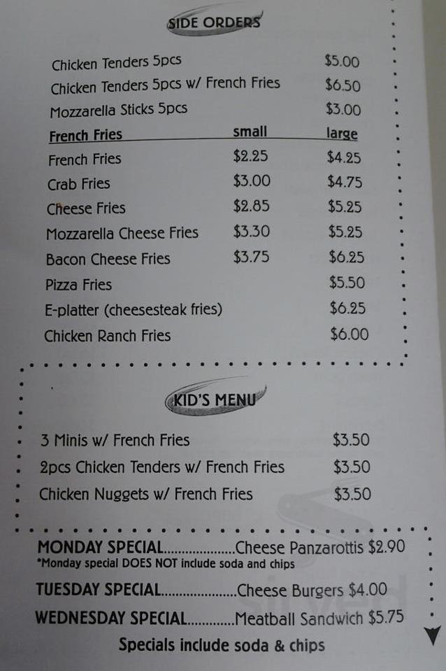 The Panzarotti Spot menus in Camden, New Jersey, United States