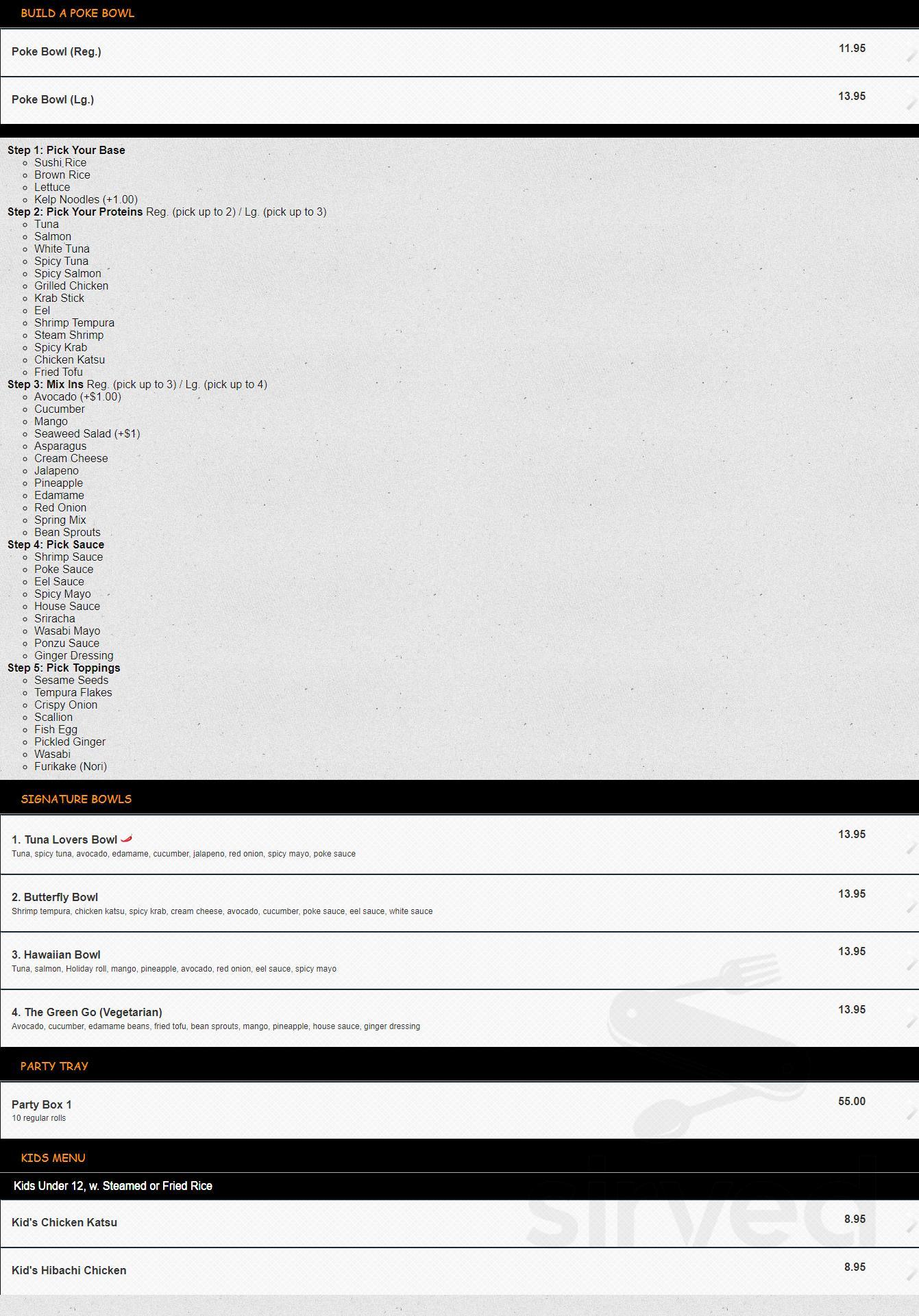 Red bowl menu in Jacksonville, Florida, USA