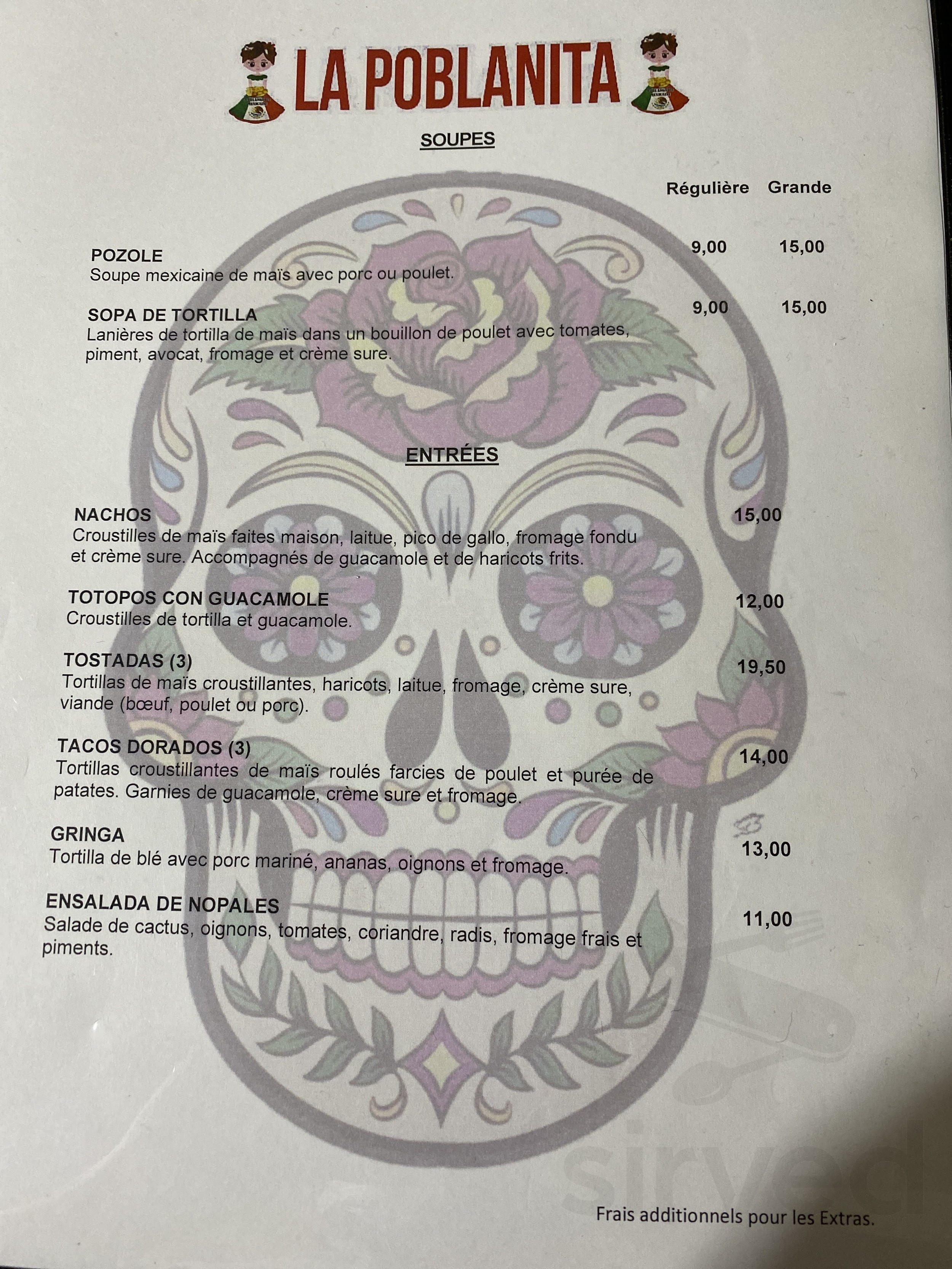 Marche La Poblanita Mx Inc. menu in Brossard, Quebec J4X 1V7