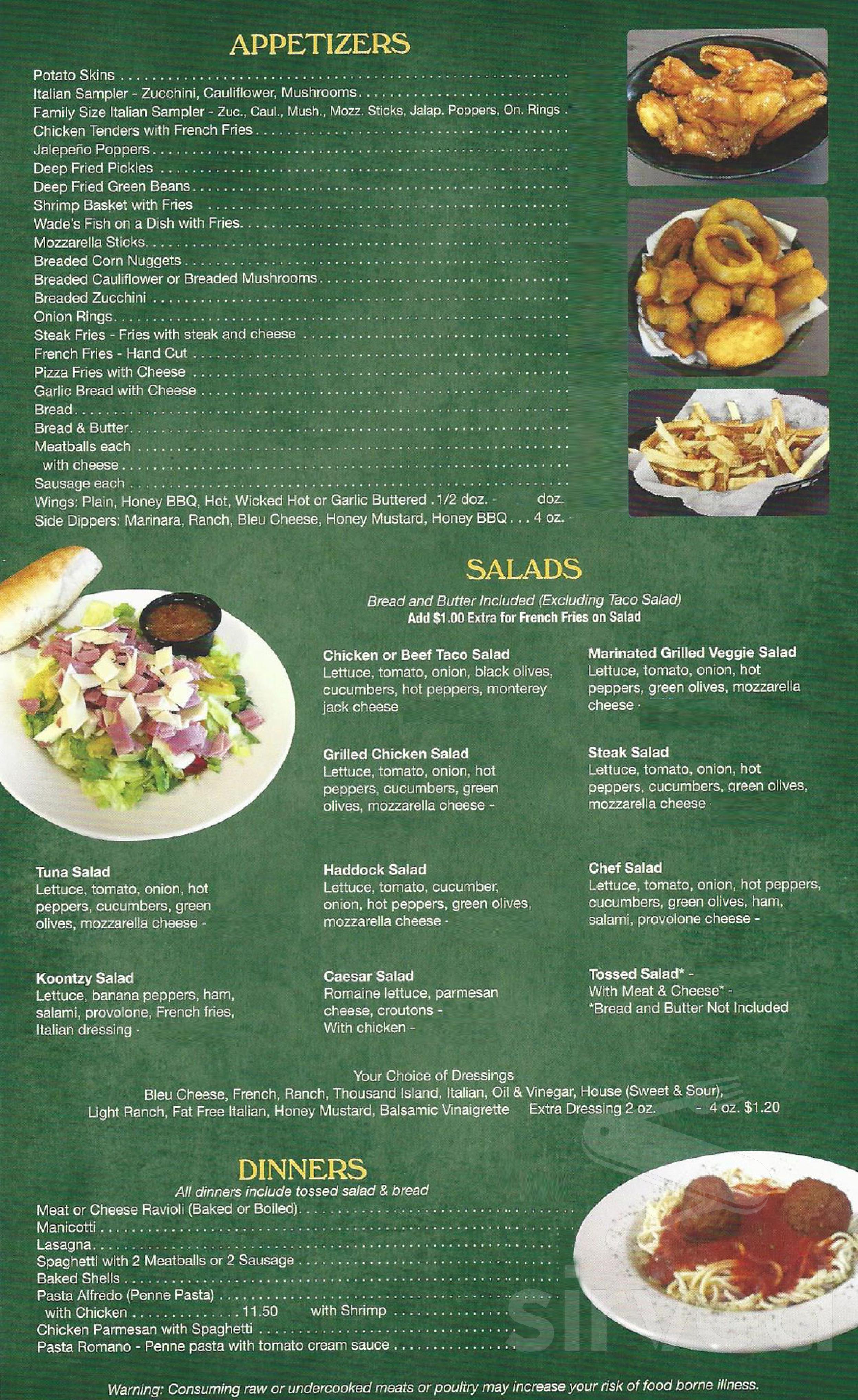 Joe's Original Italian Pizza menu in Lewistown, Pennsylvania, USA