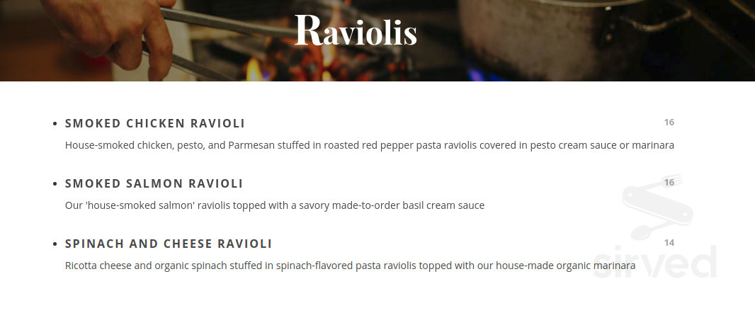 Placido's Pasta Shop menu in Eugene, Oregon