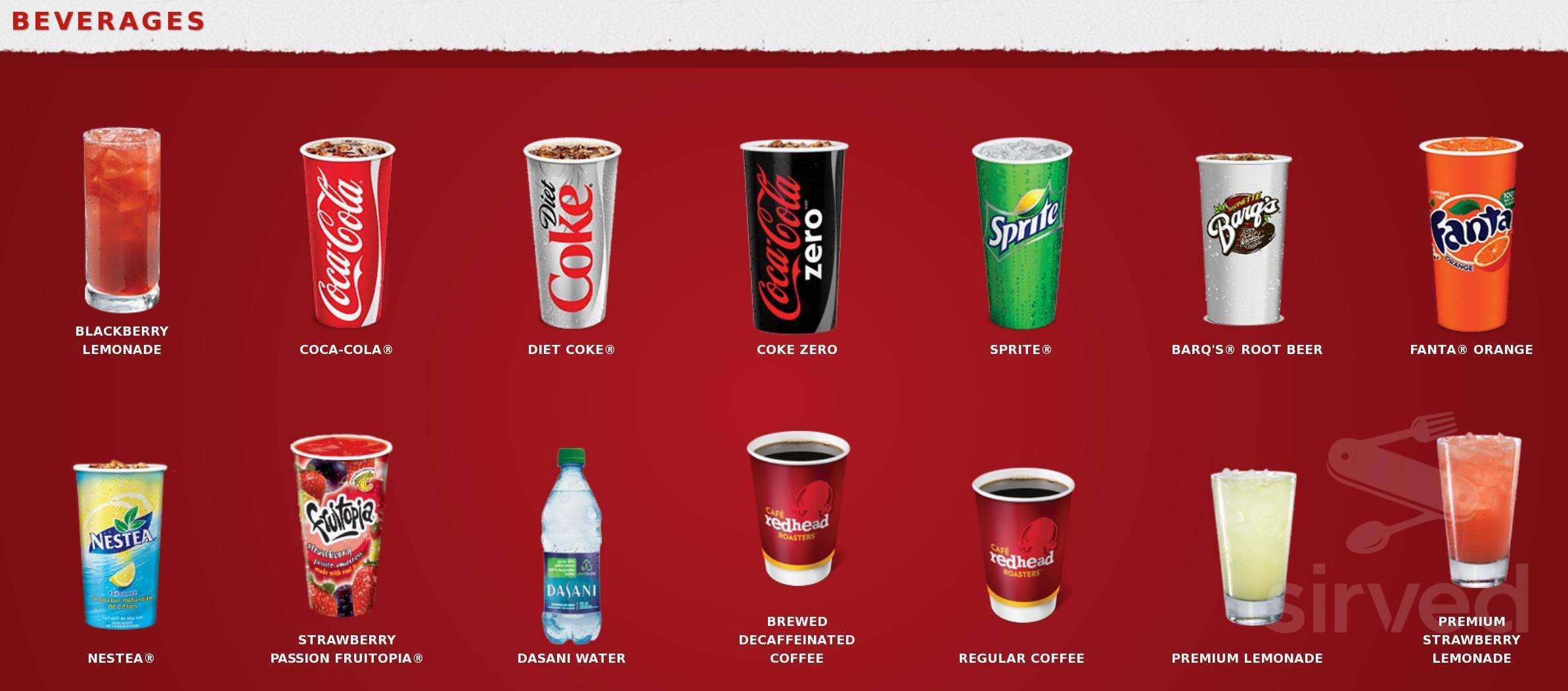 Wendy's drink menu in Gibsons, British Columbia
