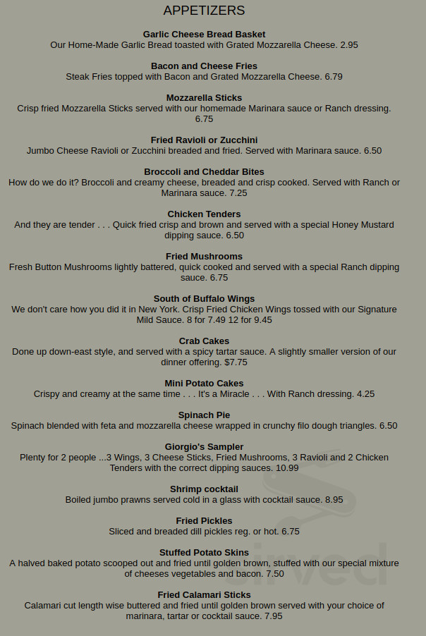 Restaurant & Pizza menu in Elizabethtown, North Carolina, USA