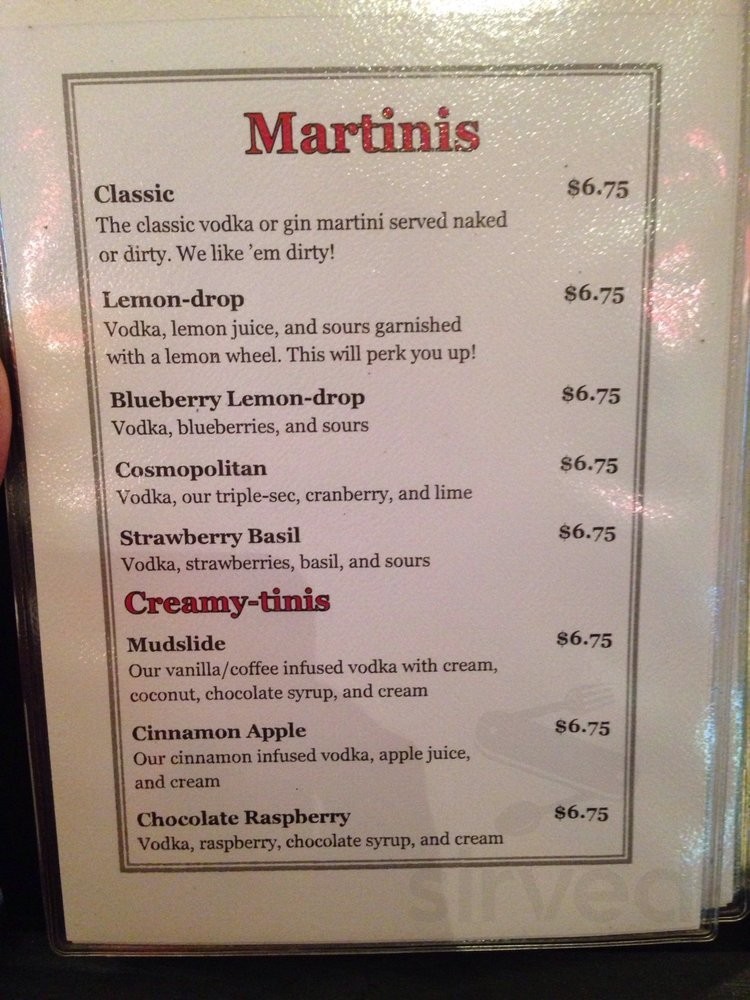 CJ Spirits menu in Kane, Pennsylvania, USA