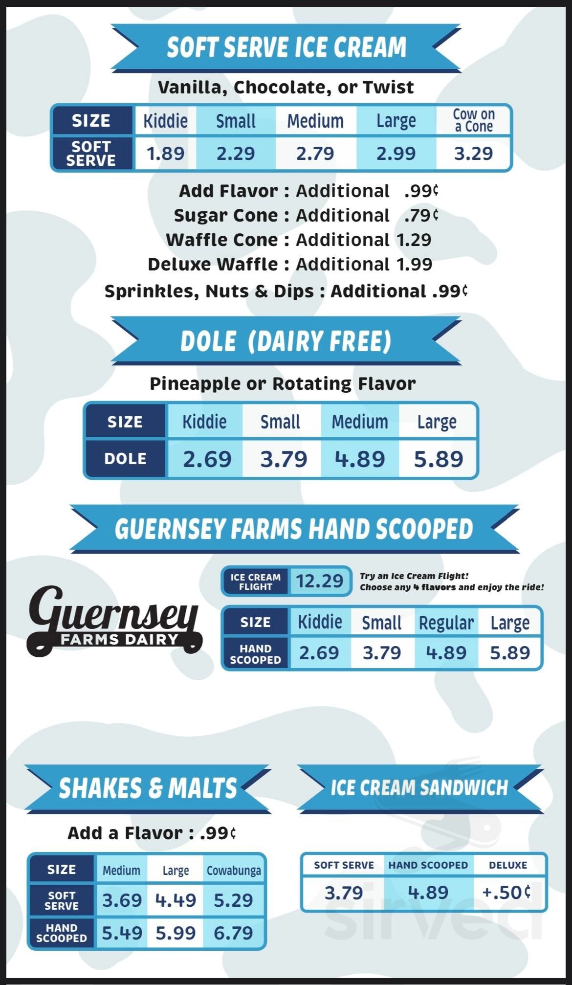 Holy Cow! Creamery menu in Wyandotte, Michigan, USA