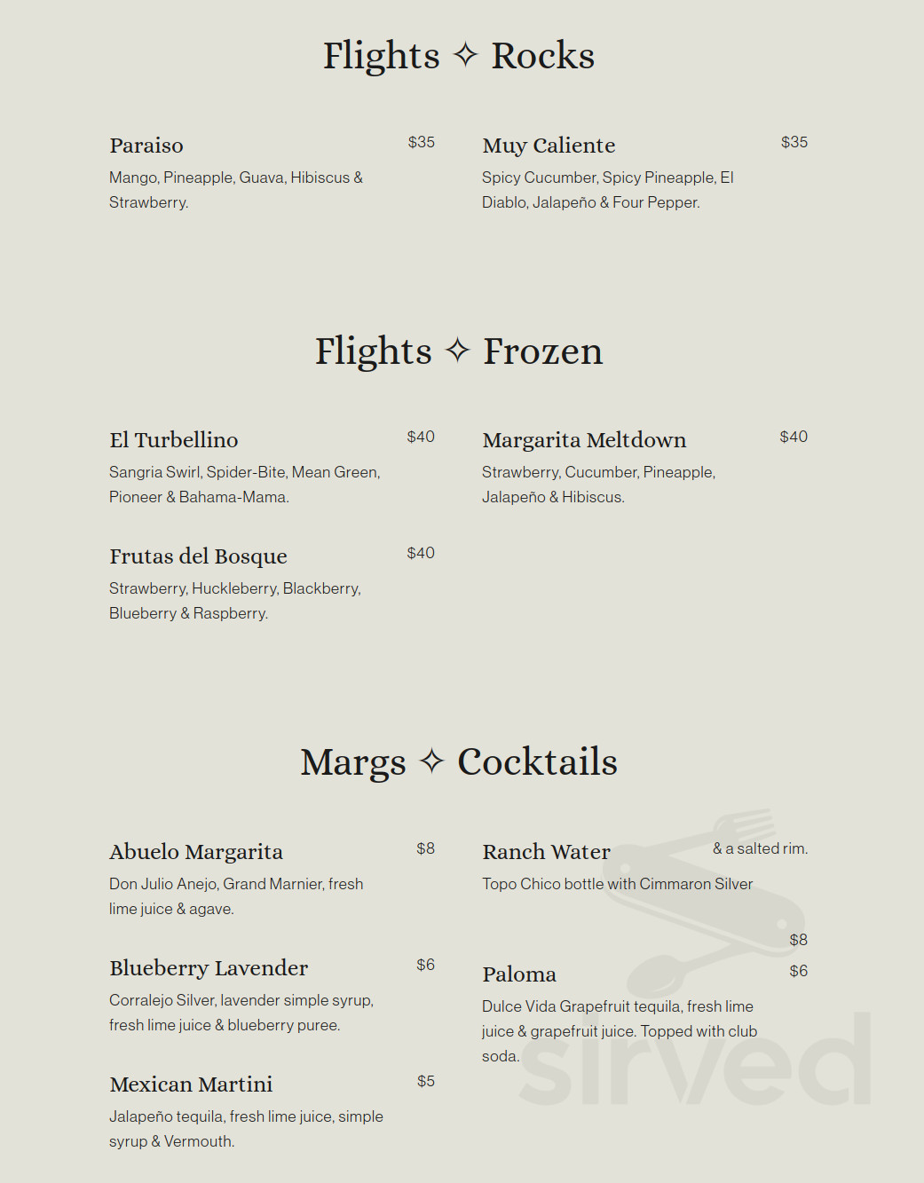 Wild Cactus Cantina & Grill menu in Denton, Texas, USA