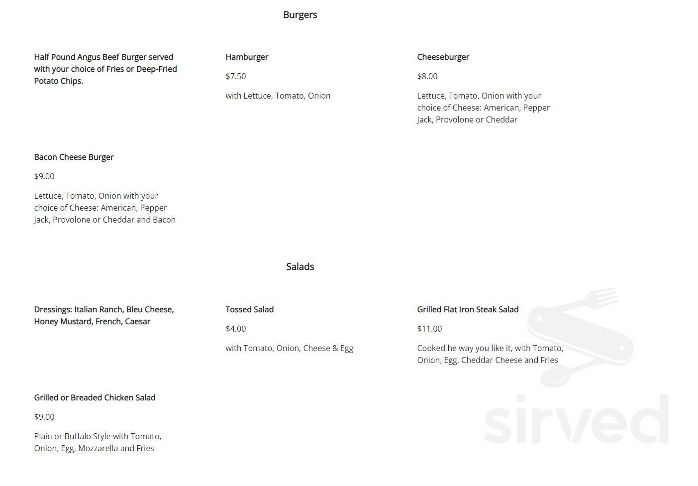 James Street Tavern menu in Monroeville, Pennsylvania, USA