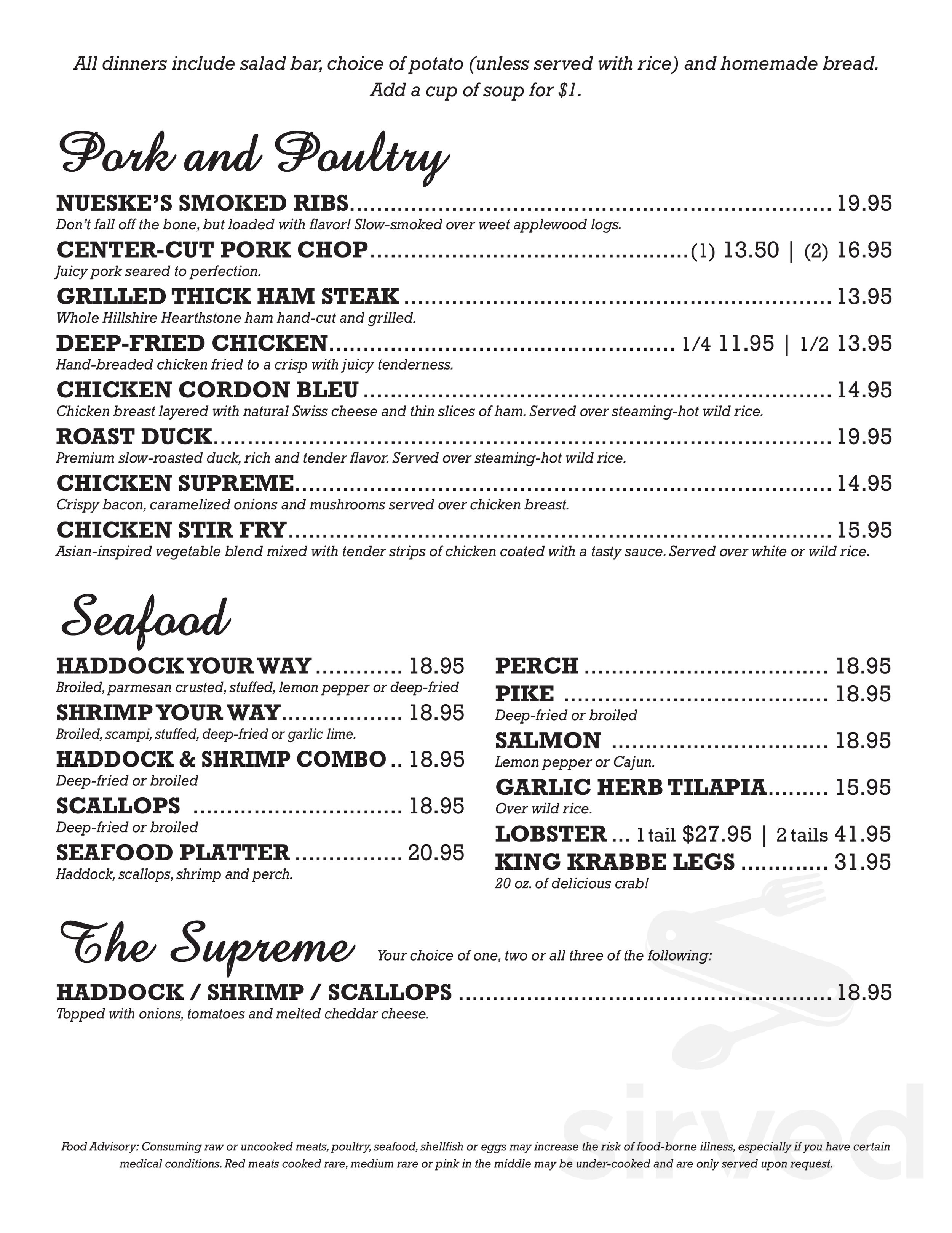 Krabbe's Kountry Klub menus in Seymour, Wisconsin, United States
