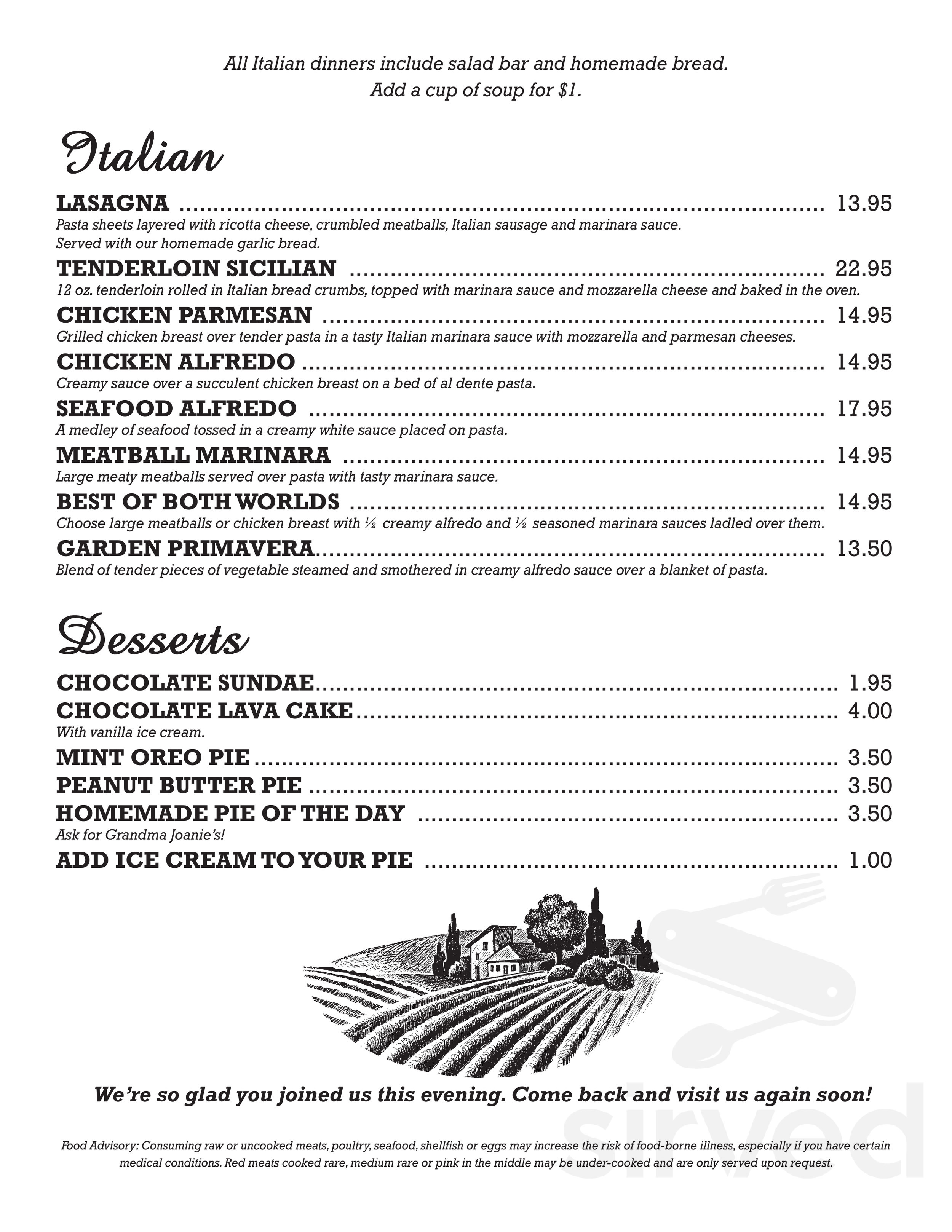 Krabbe's Kountry Klub menus in Seymour, Wisconsin, United States