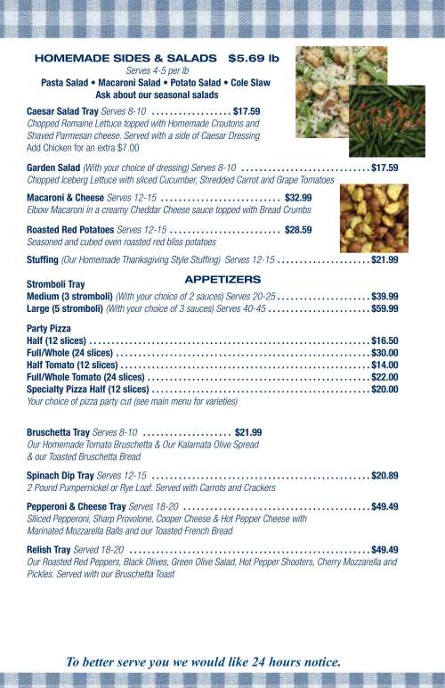 Liscio's Italian Bakery menu in Sewell, New Jersey, USA