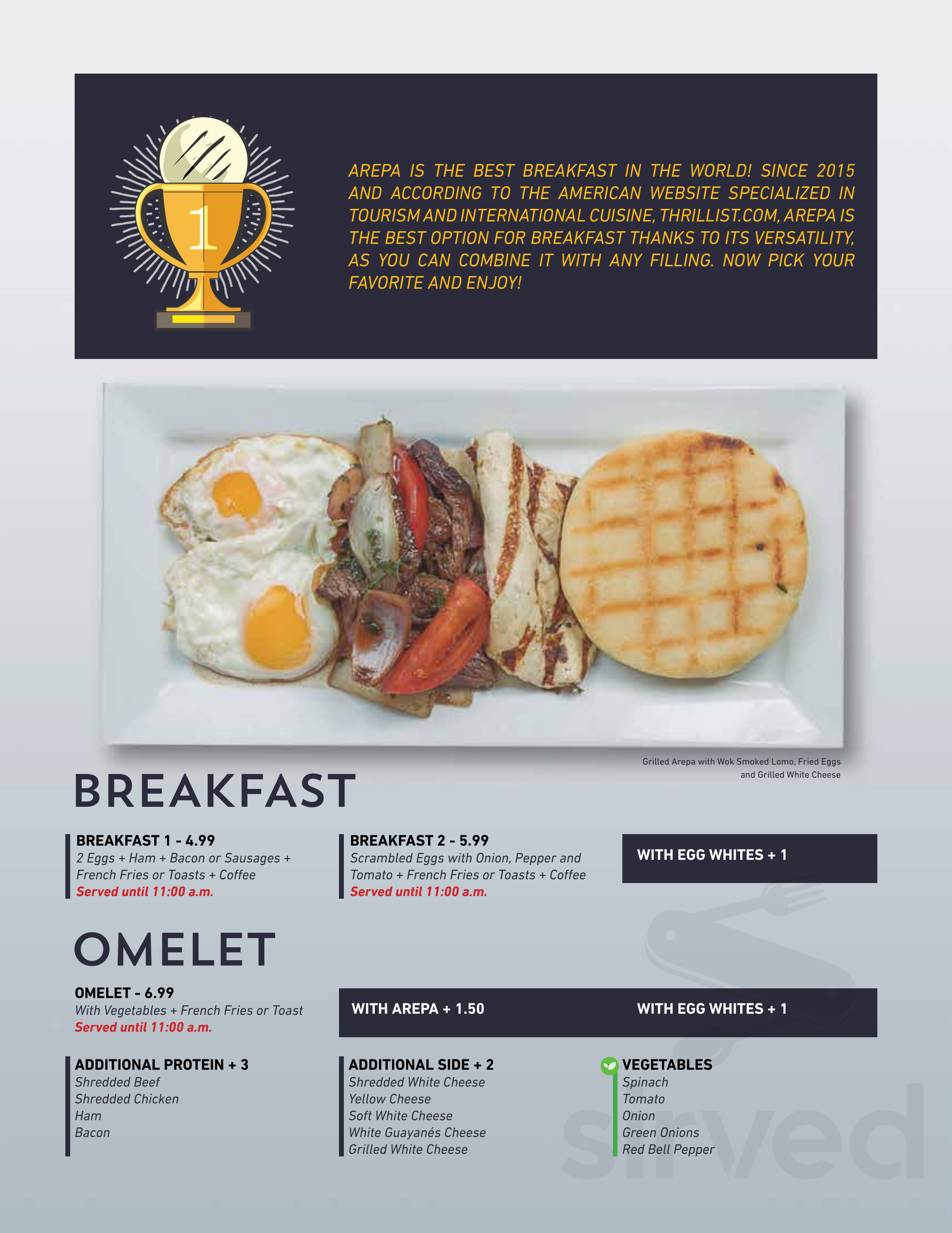 Bocas Grill Doral menu in Doral, Florida, USA