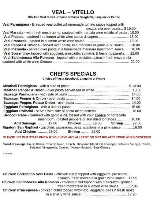 Carmine's Pizza menu in Netcong, New Jersey, USA