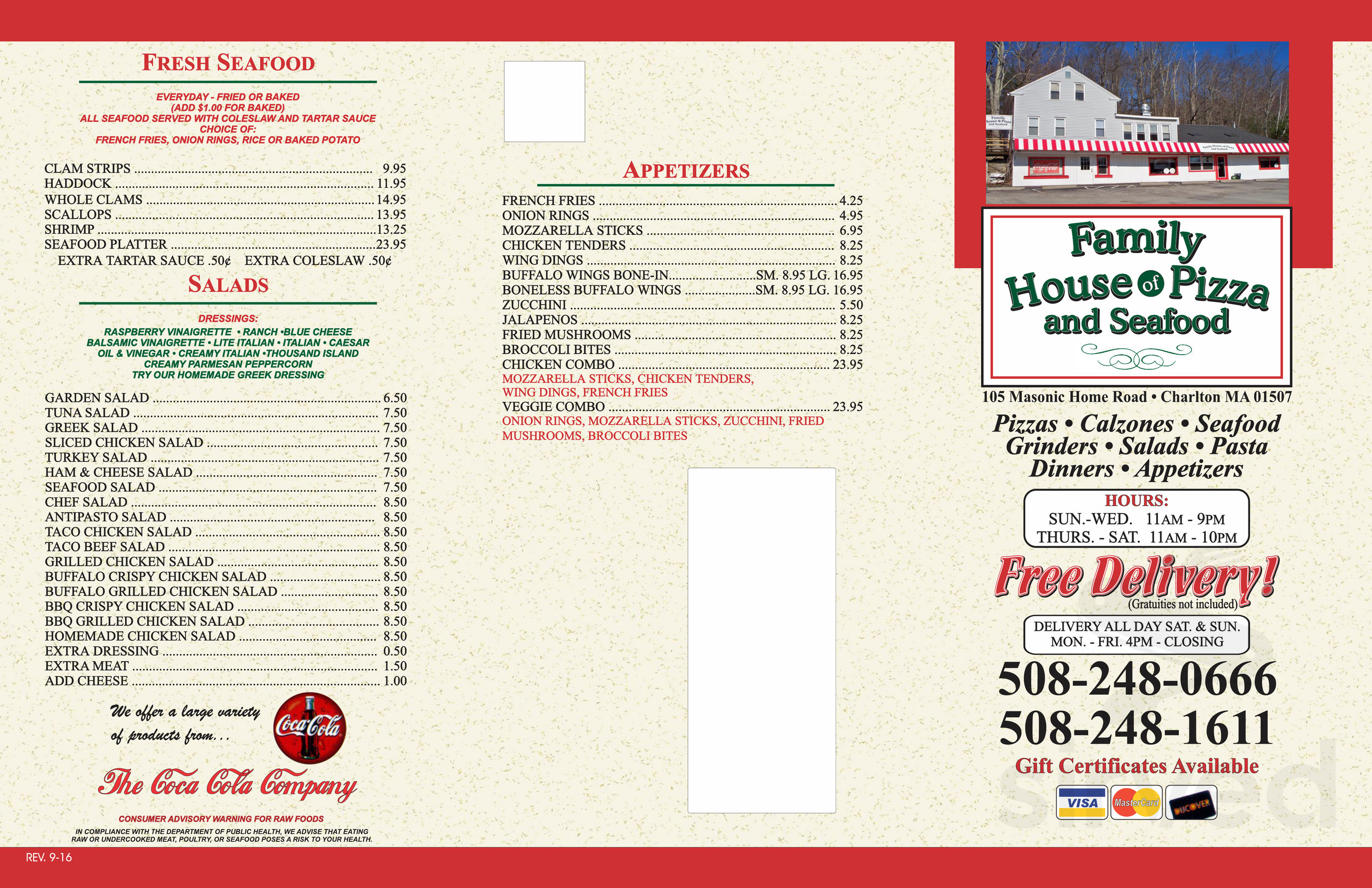 Family House Of Pizza And Seafood Menus In Charlton Massachusetts   5b24c0d4e9311 