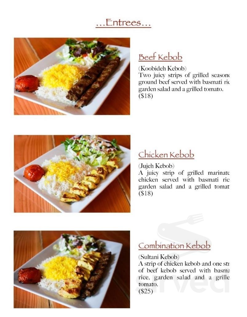 Menu for Bar Koko & Persian Restaurant in Honolulu, Hawaii, United States