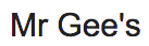 Mr Gee's Logo in Chicago, Illinois