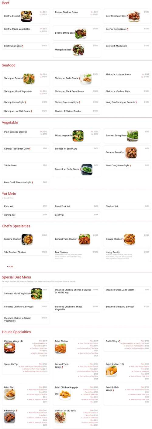 Wok & Roll Chinese Restaurant menu in Willingboro, New Jersey, USA