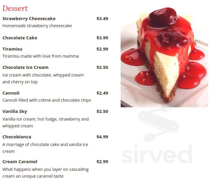 Toscana Italian Ristorante menu in Franklin, Wisconsin, USA