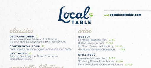 Menu for Local Table in Houston, TX | Sirved
