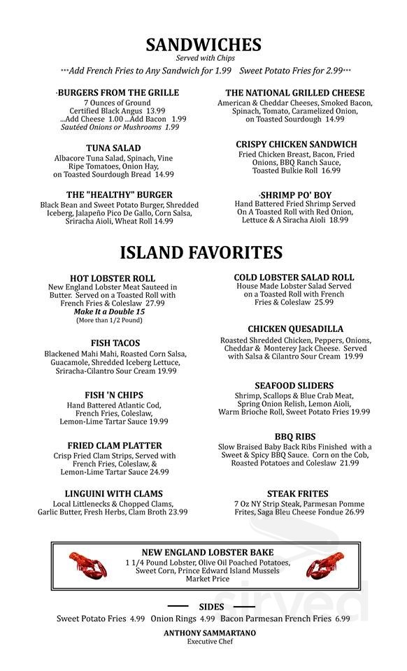 The National Hotel menus in New Shoreham, Rhode Island, United States