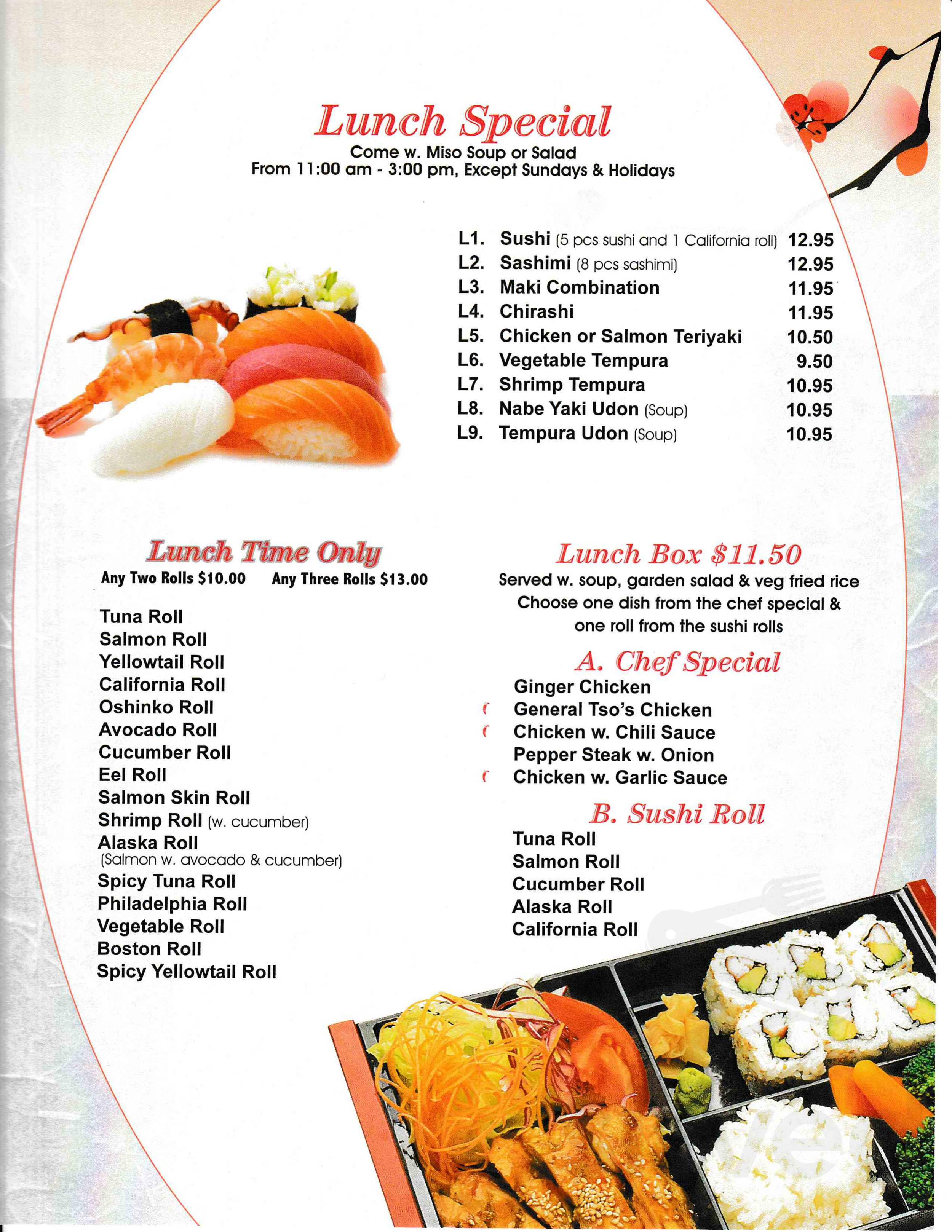 Zhang's Restaurant ⚠️Madison⚠️ menu in Madison, Connecticut