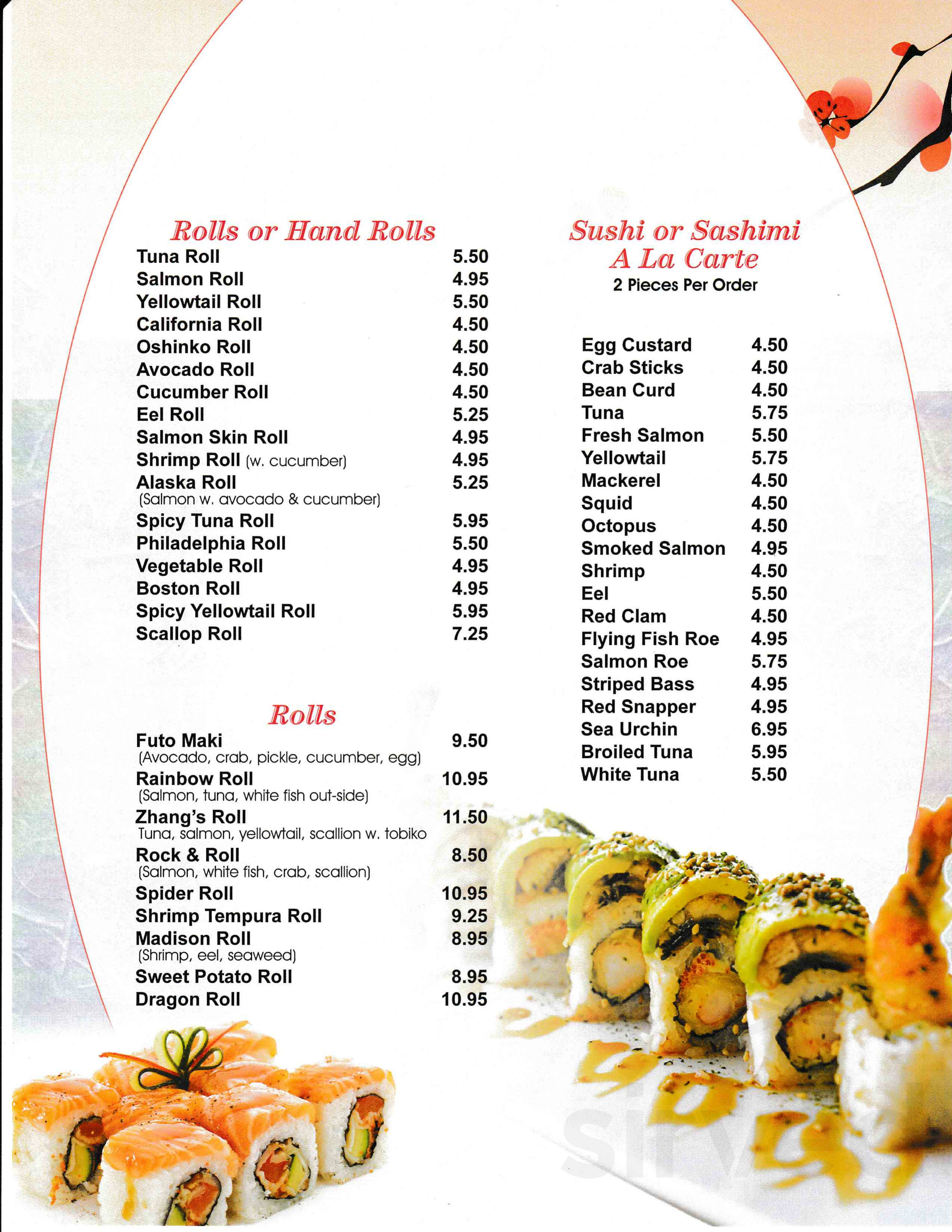 Zhang's Restaurant ⚠️Madison⚠️ menu in Madison, Connecticut