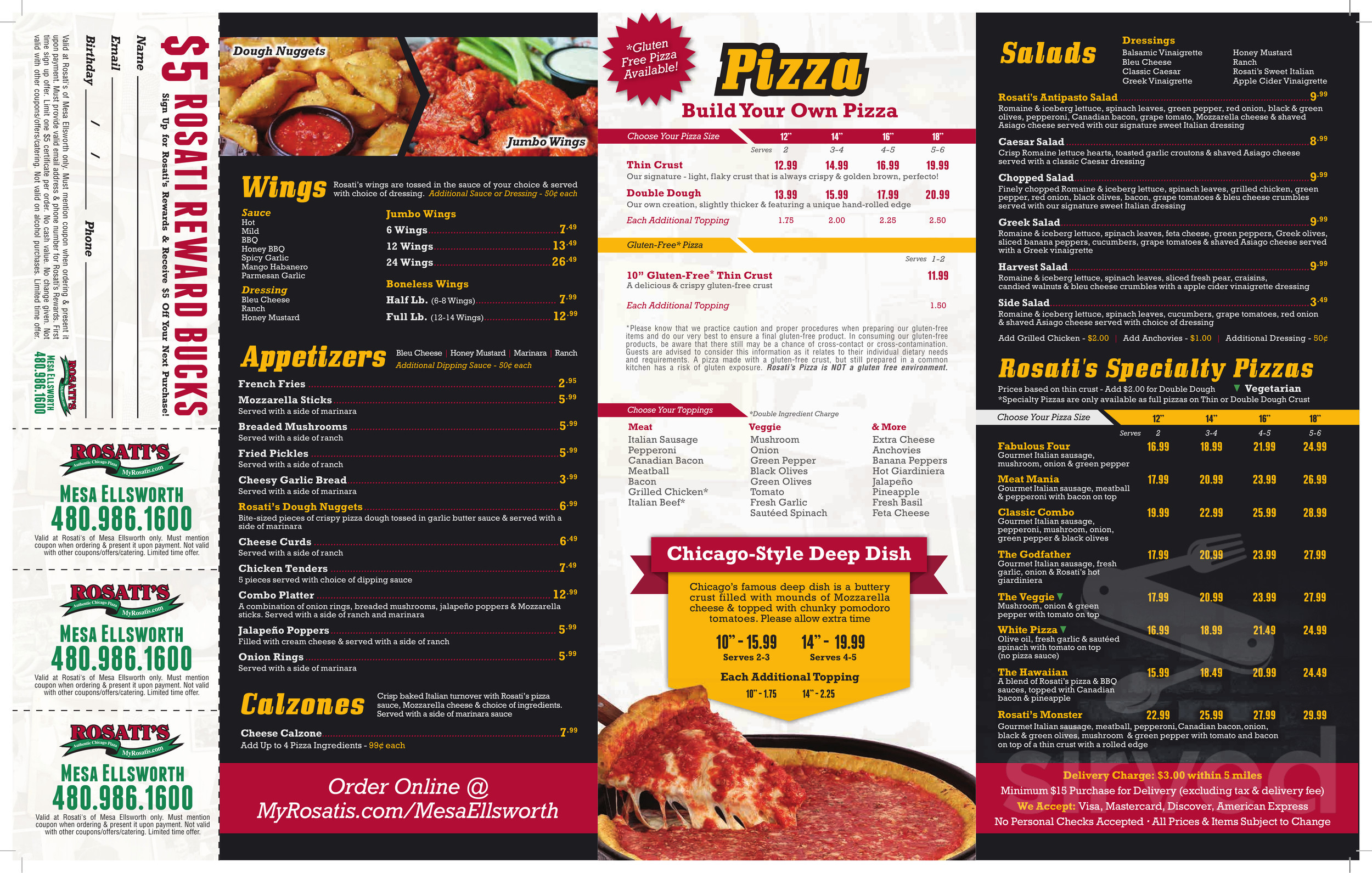 Menu - Mesa AZ's Rosati's Pizza | Sirved