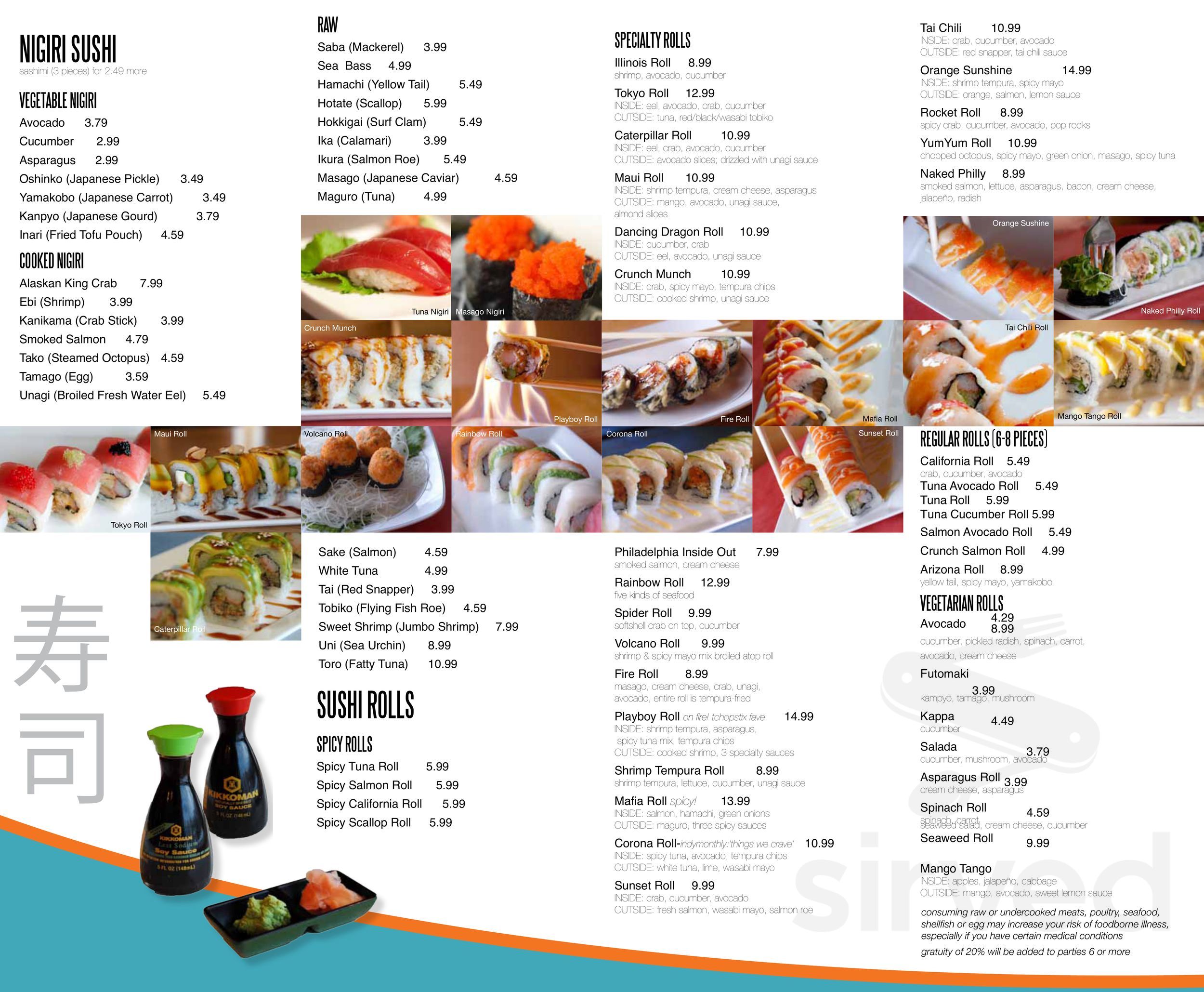 Naked chopsticks menu