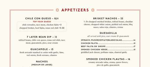 Menu for Candente in Houston, TX | Sirved
