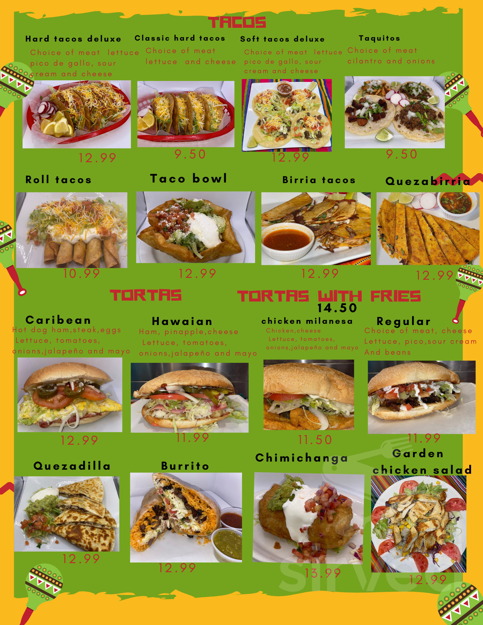 Taconeando Mexican Style Restaurant menus in Riverside, Rhode Island