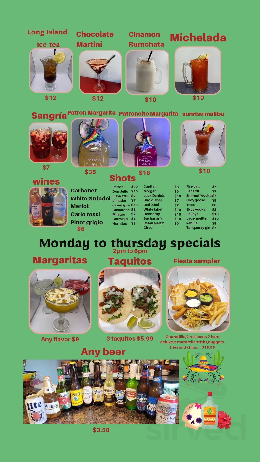 Taconeando Mexican Style Restaurant menus in Riverside, Rhode Island