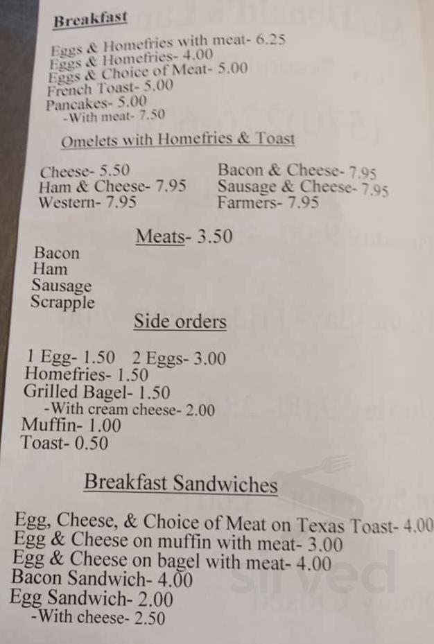 McDonald s Lunch Menu In Girardville Pennsylvania USA