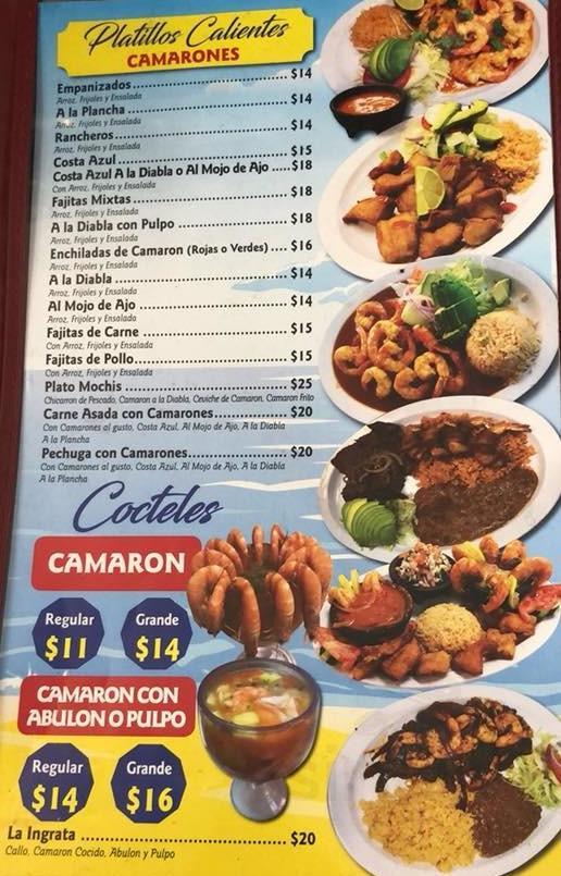 Mariscos El Moreno menus in Lynwood, California, United States