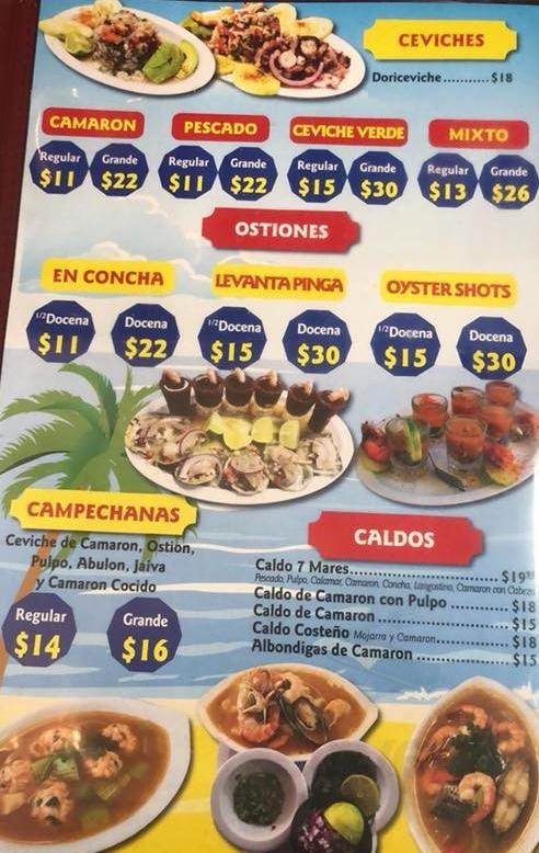 Mariscos El Moreno menus in Lynwood, California, United States