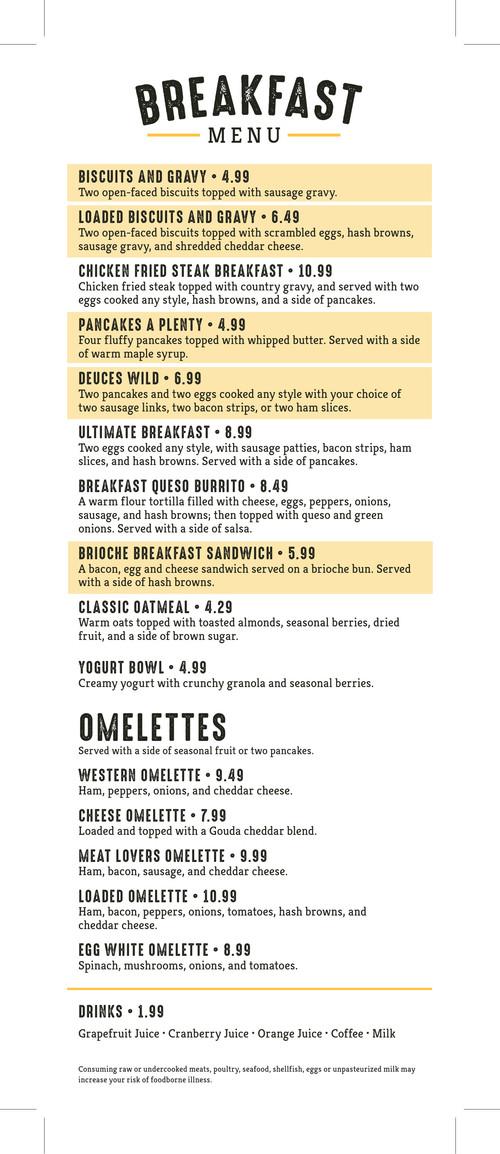 Chips 'N Ales menu in Norman, Oklahoma, USA