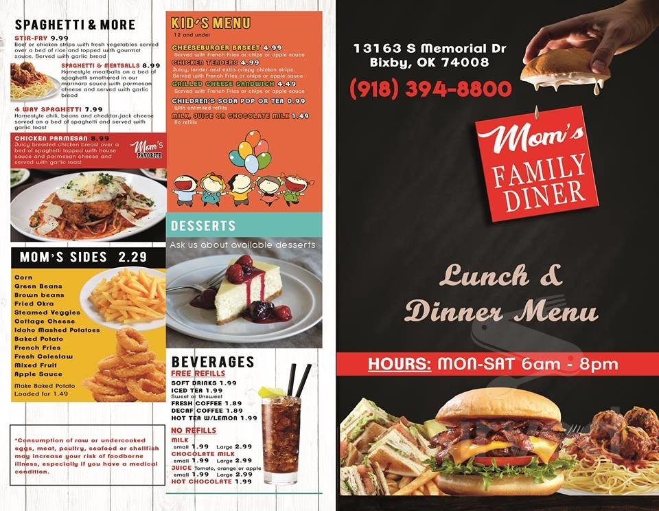 Mom's Family Diner (Bixby) menus in Bixby, Oklahoma, United States