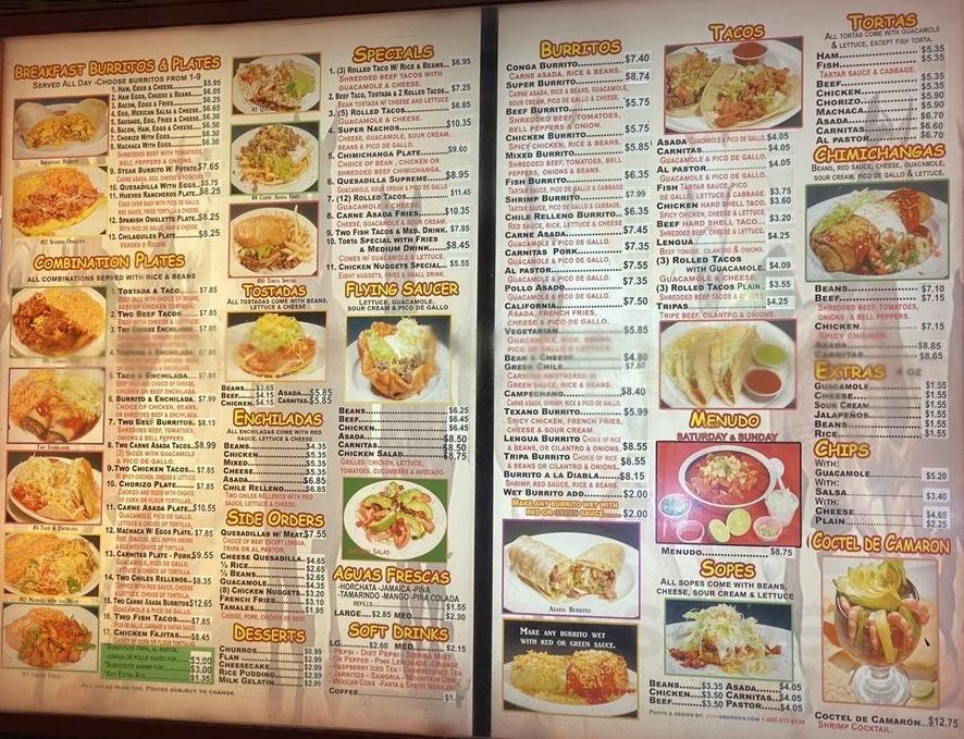 Menu for Los Alazanes Mexican Food in Victorville, CA Sirved