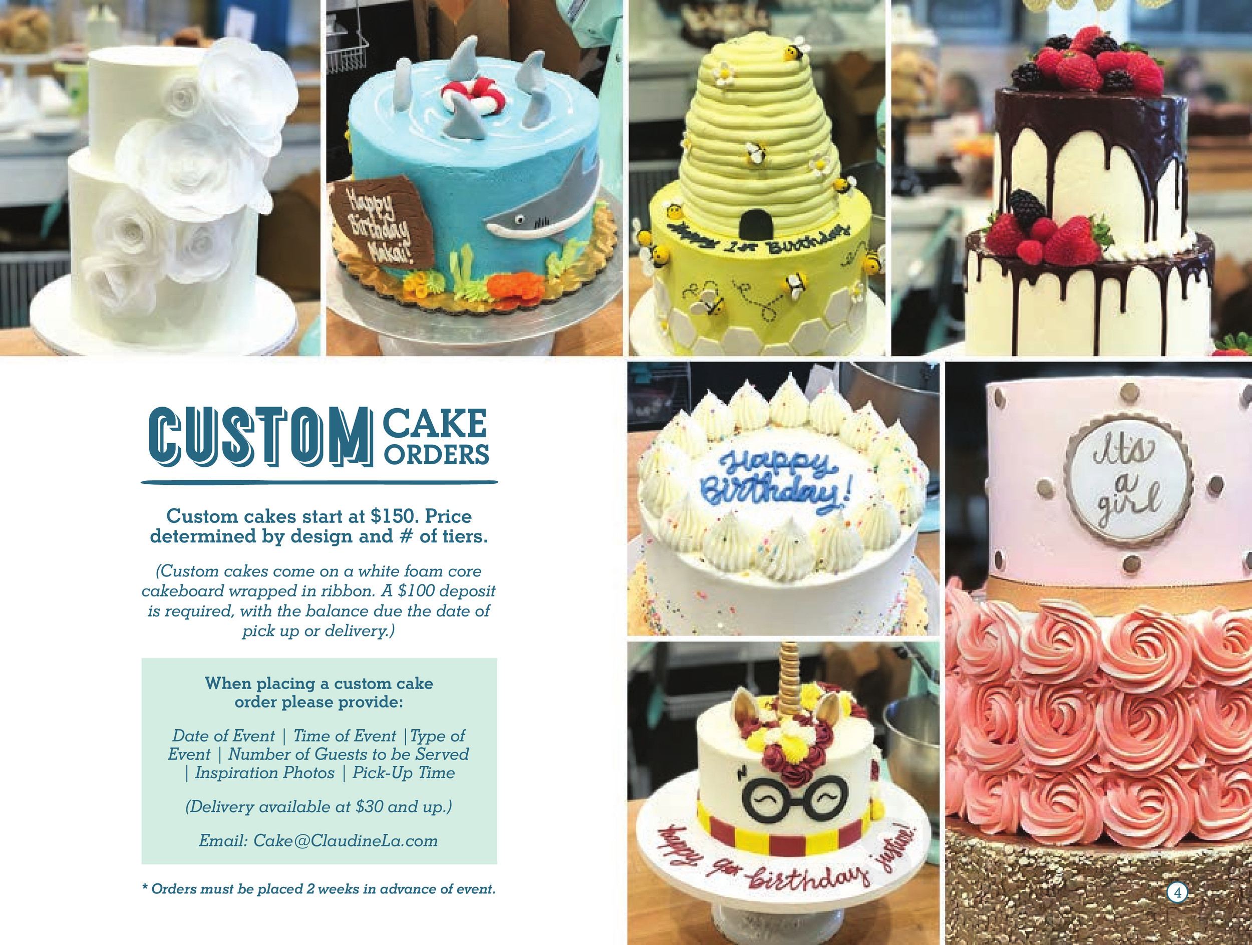 Claudine Artisan Kitchen & Bakeshop menu in Los Angeles, California