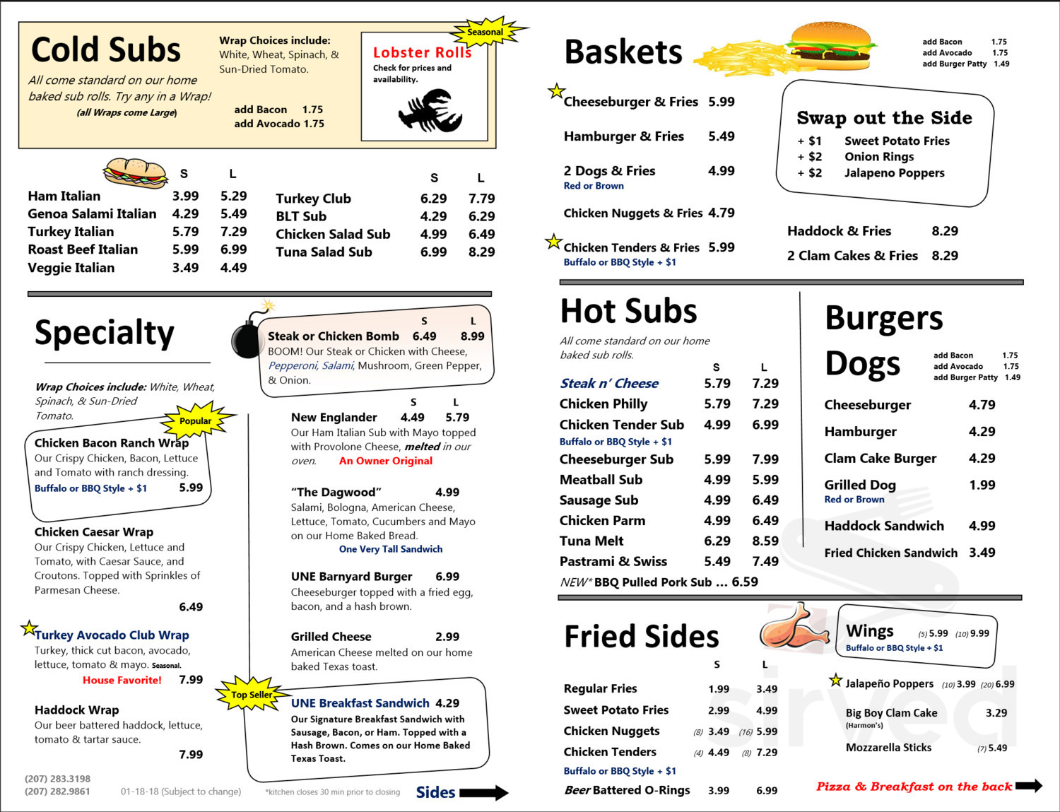 West Street Market menu in Biddeford, Maine, USA
