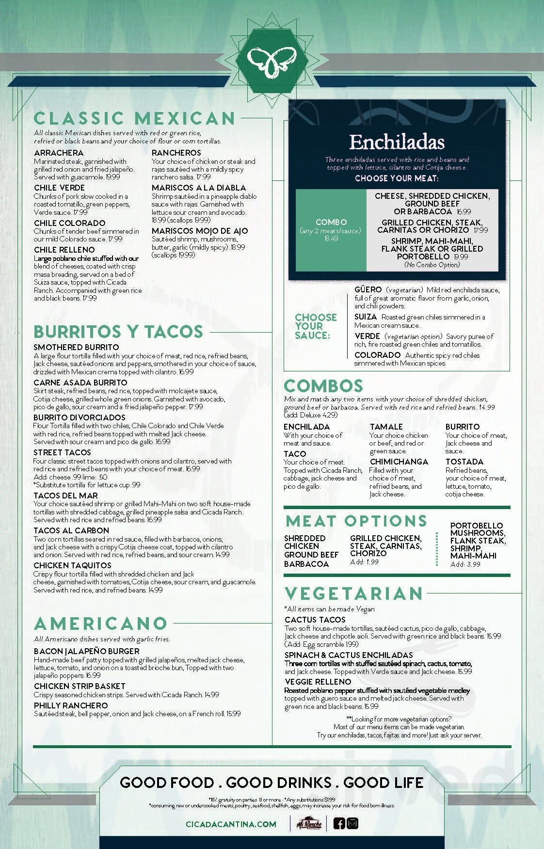 CICADA CANTINA menu in Elk Grove, California, USA