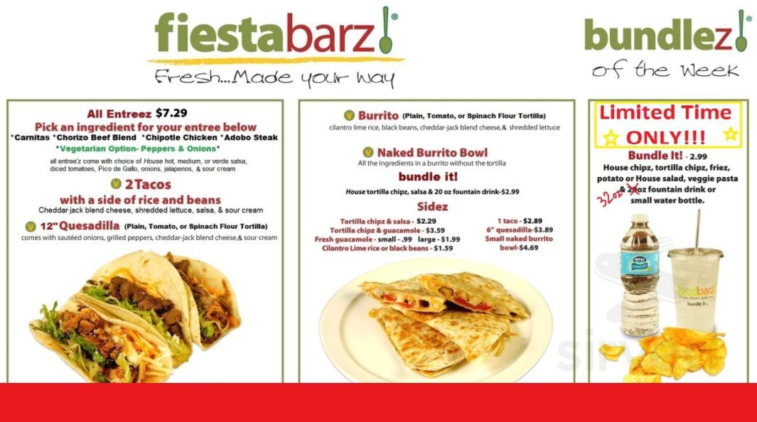 Foodbarz menu in Rosemont, Illinois, USA