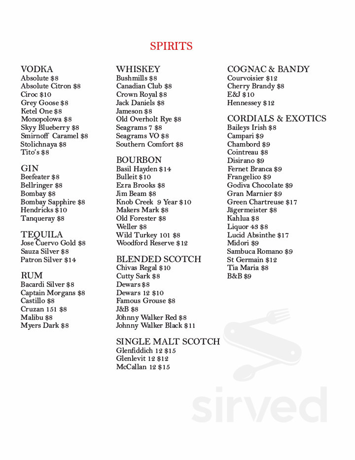 Red Fire Grille menu in Palestine, Texas, USA