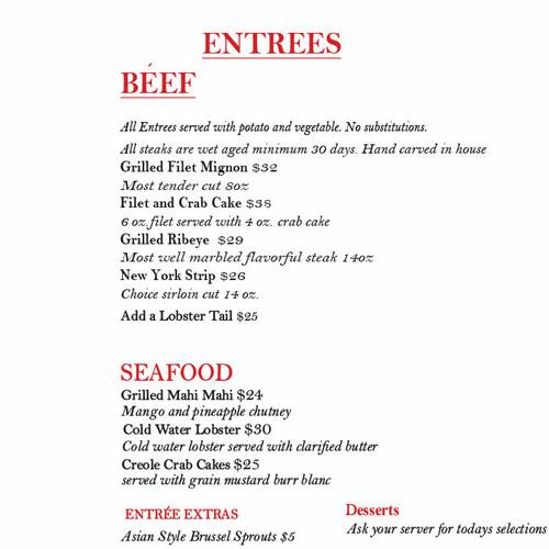 Red Fire Grille menu in Palestine, Texas, USA
