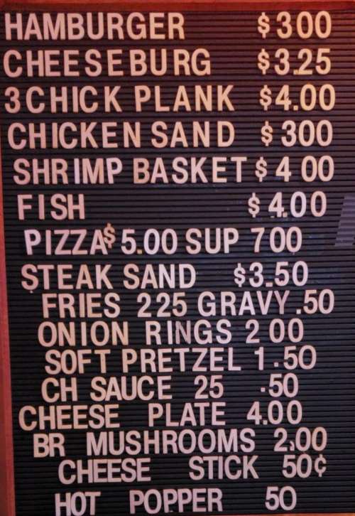 Embers Lounge menu in McMechen, West Virginia, USA