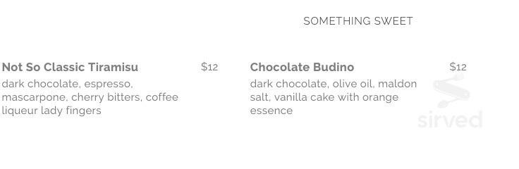 The Red Accordion - Vancouver West End Restaurant & Bar dessert menu in Vancouver, British Columbia