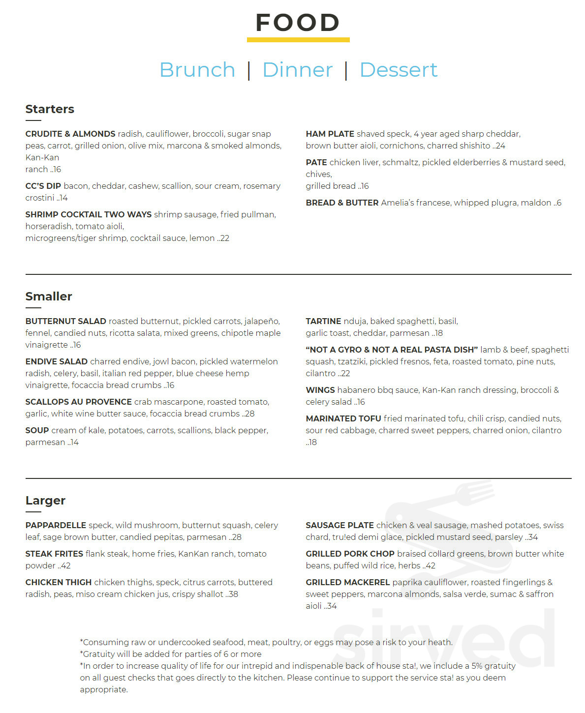 KanKan Cinema and Brasserie menu in Indianapolis, Indiana, USA