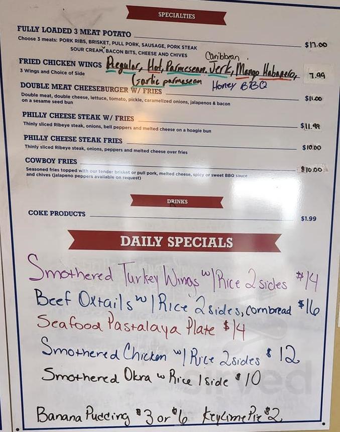 Logan's Family BBQ menu in Marksville, Louisiana, USA